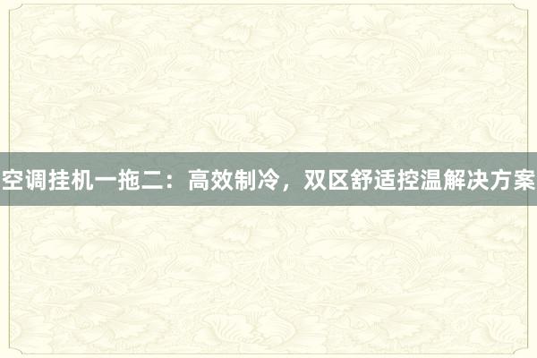 空调挂机一拖二：高效制冷，双区舒适控温解决方案